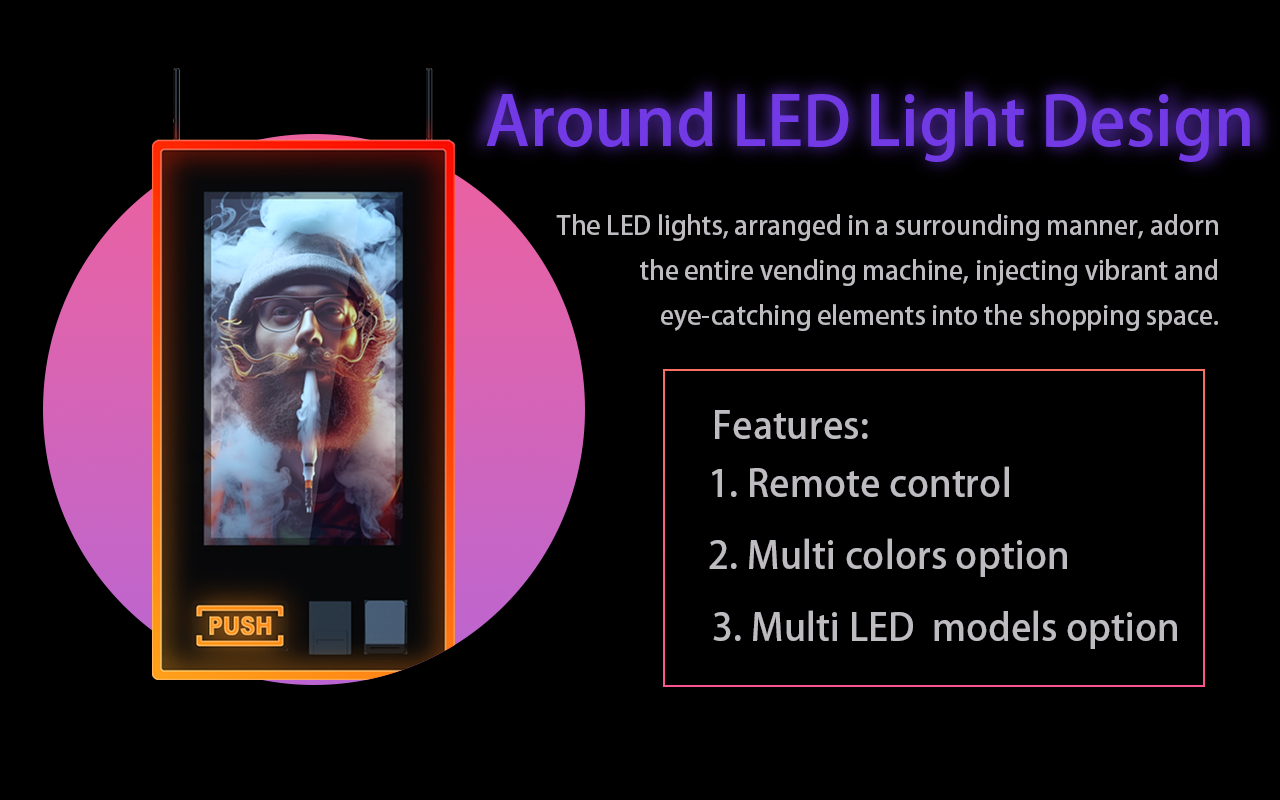 Wall & Tabletop Age Verification LED Vending Machine - ANNO 90 - LED Light Design