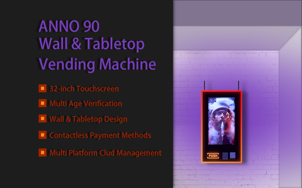 Wall & Tabletop Age Verification LED Vending Machine - ANNO 90 - Main